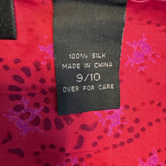 Express Womens Silk Wrap Maxi Pencil Skirt Size 9 10 Vintage 90s Boho Pink World - Picture 5 of 8